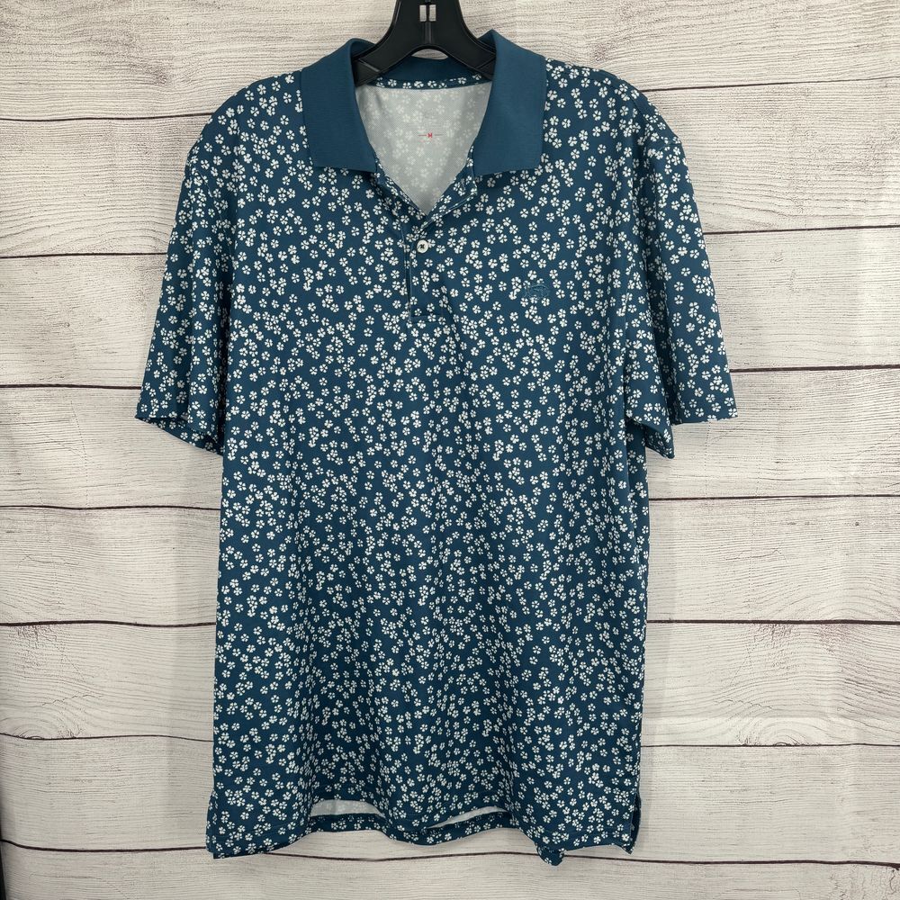 Southern Tide Floral Print‎ Performance Golf Polo Shirt Short Sleeve Medium